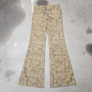 Tornado Mart Woodchip Pattern Button Fly Flare Pants Size S